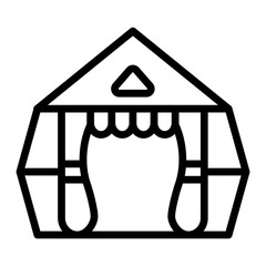 Carnival Stage Vector Line Icon Design