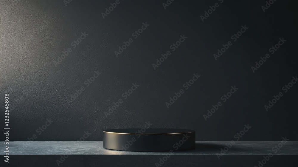 Poster minimalist product display with dark background and soft lighting