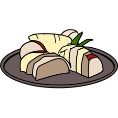 bread with cheese and ham