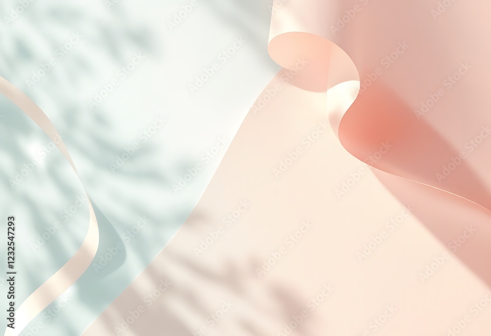 Aufkleber generative ai abstract pastel paper sculptures with soft light and shadow play
