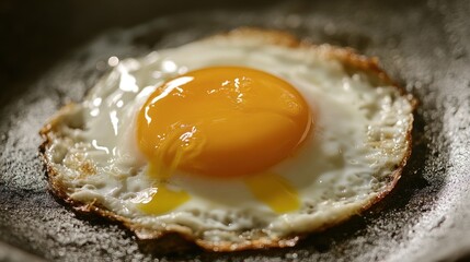 Sunny-Side Up Egg in a Pan: A Close-Up Shot