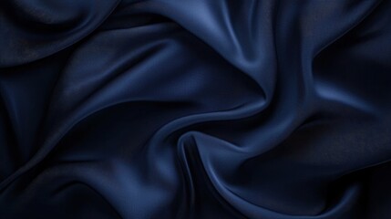 Obraz premium Elegant Dark Blue Satin Fabric Wrinkle Texture Background