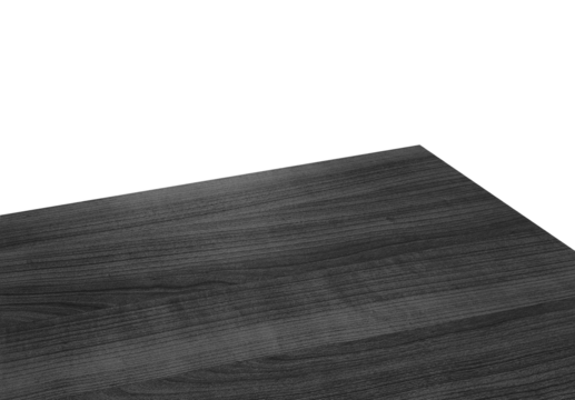 top view of black wooden table top showing corner of table isolated on background with clipping path. grey wood texture table background. wooden table surface for product display. empty counter.