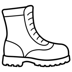 Hiking Boots Minimalist Line Art