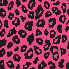 Obraz premium Pink fur in leopard texture as seamless repeating pattern 2