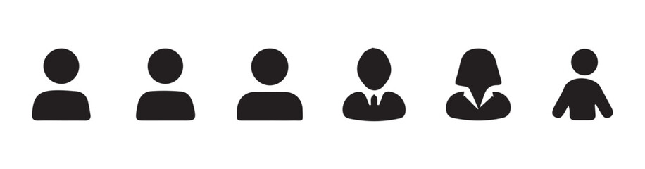 Contact Information Icon Set for Business Cards & Websites | Simple & Professional Icons for Name, Address, Phone, Email, Website & Fax Vector Illustration eps 10