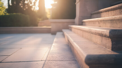 Dramatic lighting on courthouse steps with a solitary figure, moody atmosphere, architectural elegance, justice symbol, nighttime scene, legal authority, shadow play.
