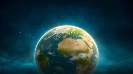 Obraz premium Earth globe, night sky, clouds, global, environmental awareness, website banner