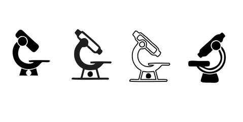Microscope vector icon isolated on white background