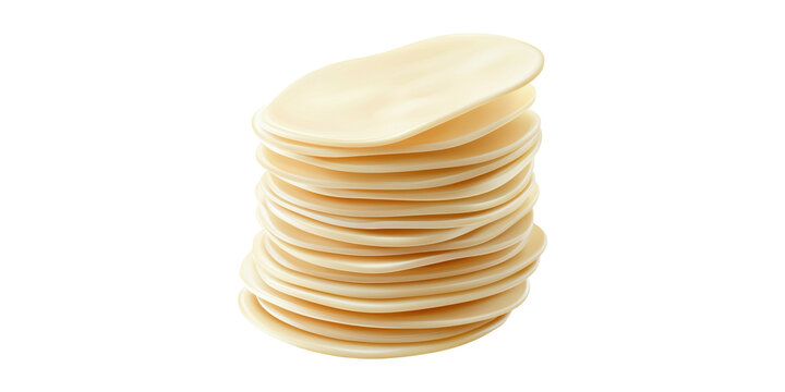 Stack of yeast disks isolated on transparent background