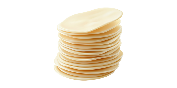 Stack of yeast disks isolated on transparent background