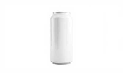 blank white aluminum can, perfect for mockups and designs, showcasing minimalist style. Ideal for branding and product presentations