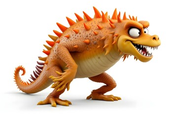 Fototapeta premium Grinning Orange Spiky Dinosaur