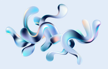 Abstract background of fluid glass iridescent lines. light vector composition.