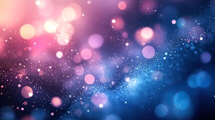 Glowing blue and pink abstract background featuring dots, lines, and particles - representing big data visualization. --