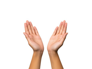 Reaching for the sky, two hands symbolizing hope, support, and connection two