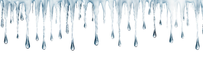 White icicles seamless horizontal frame 