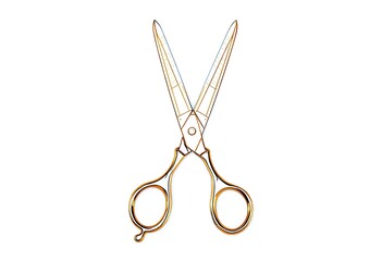 Elegant Gold Hairdressing Scissors on White Background