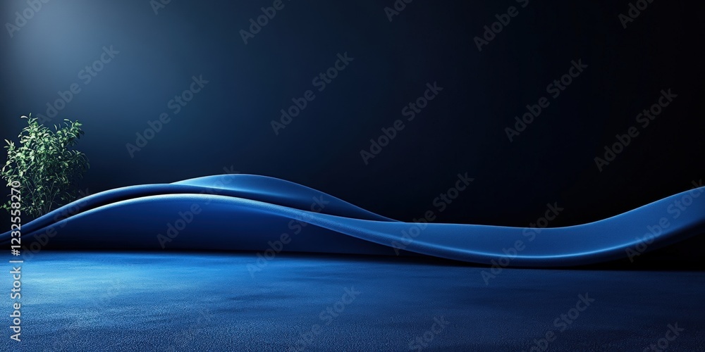 Poster blue wave of light abstract background with soft gradients and flowing patterns for design projects