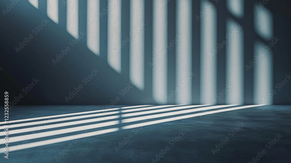 Poster Shadows and Light Patterns on Wall and Floor in Empty Room