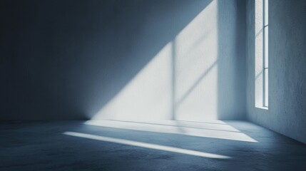 Sunlight Streaming Through Window in Minimalist Empty Room