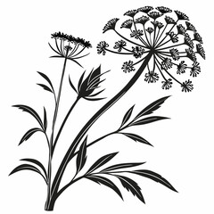 Bai sanicle vector silhouette black design white background