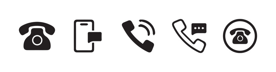 Phone call icon set, Telephone call sign, web icon, Contact us. Ringing phone simple icon set. Stock - Vector illustration eps 10