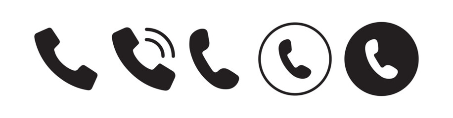 Phone call icon set, Telephone call sign, web icon, Contact us. Ringing phone simple icon set. Stock - Vector illustration eps 10