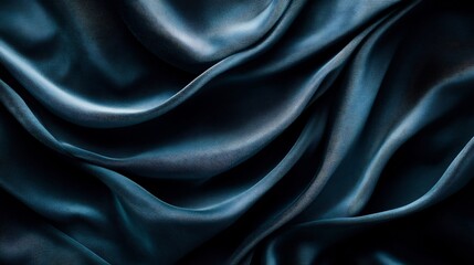 Obraz premium Deep Teal Silk Drapes Softly Mysterious Moody Texture Background. AI Generated