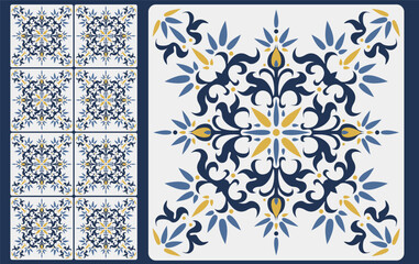 Ceramic tile designed in Turkish style