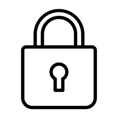 Lock Closed Vector Line Icon Design