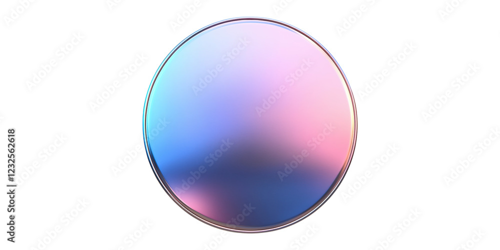 Aufkleber glossy circular gradient icon isolated on transparent background