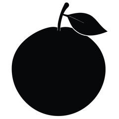 Guava Silhouette Vector Art Illustration - Black Color Guava Fruit Design