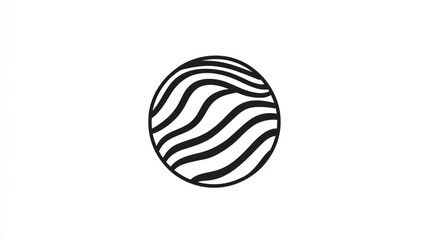 Abstract wavy circle design, white background, graphic element, website design