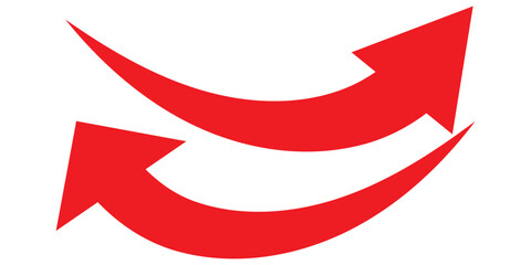 Red arrow Right vector Direction isolated on a white background. Simple red arrow	