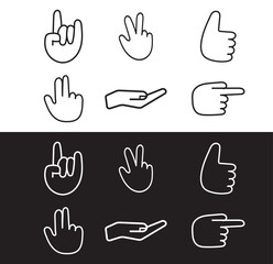 Fototapeta premium Print Hand icon set. hand vector icon, palm, click . 1176