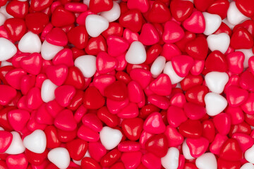 Red and White Heart-Shaped Sugar Sprinkles with Pearl Beads – Romantic Candy Decoration for Baking, Cake Topping, Valentine’s Day, and Festive Desserts