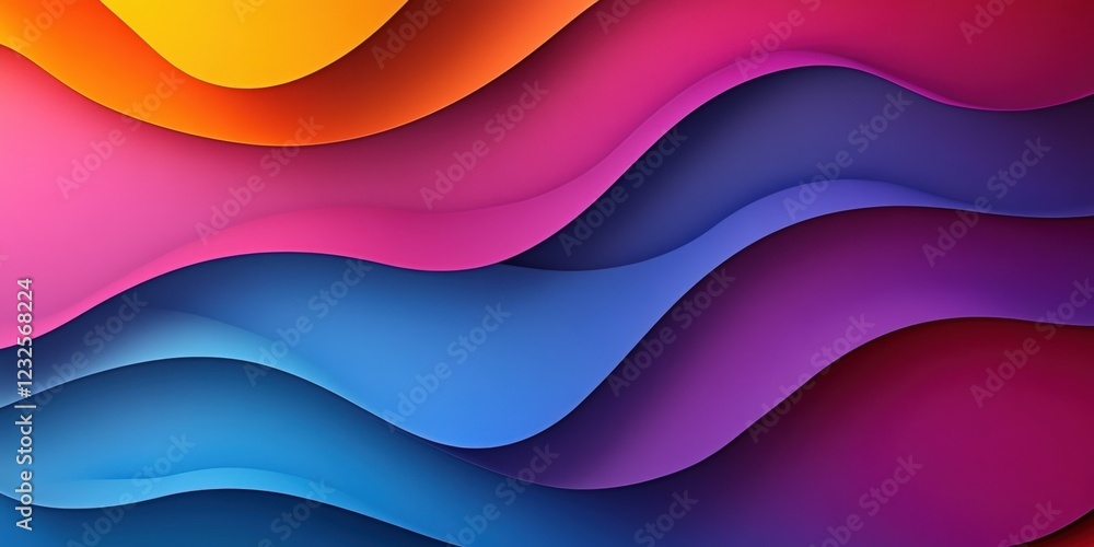 Poster abstract background featuring colorful waves in vibrant hues creating a dynamic visual effect