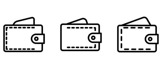 wallet outline or line icon design bundle.