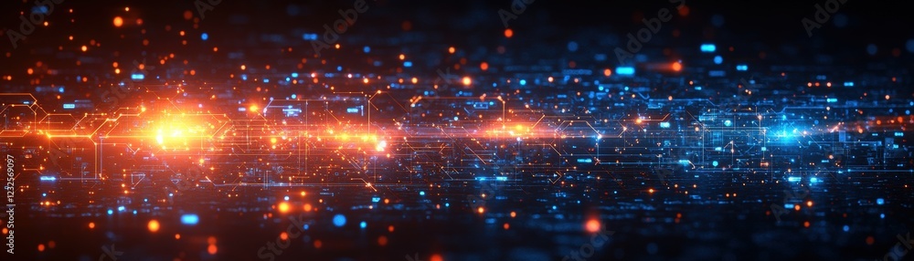 Aufkleber dark background with glowing lights creating a vibrant and striking visual ambiance in the image