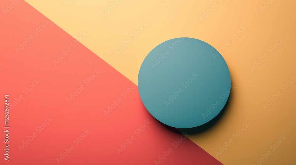 Aufkleber modern colorful abstract composition with circle on geometric background