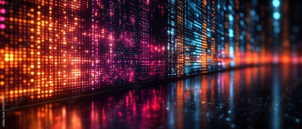 Poster vibrant colorful wall displaying various types of data visualizations and graphs