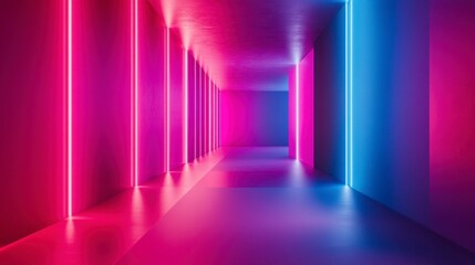Chromatic abstract with bright neon gradients blending into vibrant magenta and cyan