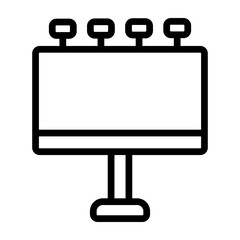 Billboard Vector Line Icon Design