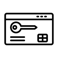 Keycard Vector Line Icon Design