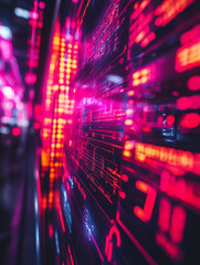 Obraz premium Abstract Digital Data Visualization in Neon Colors