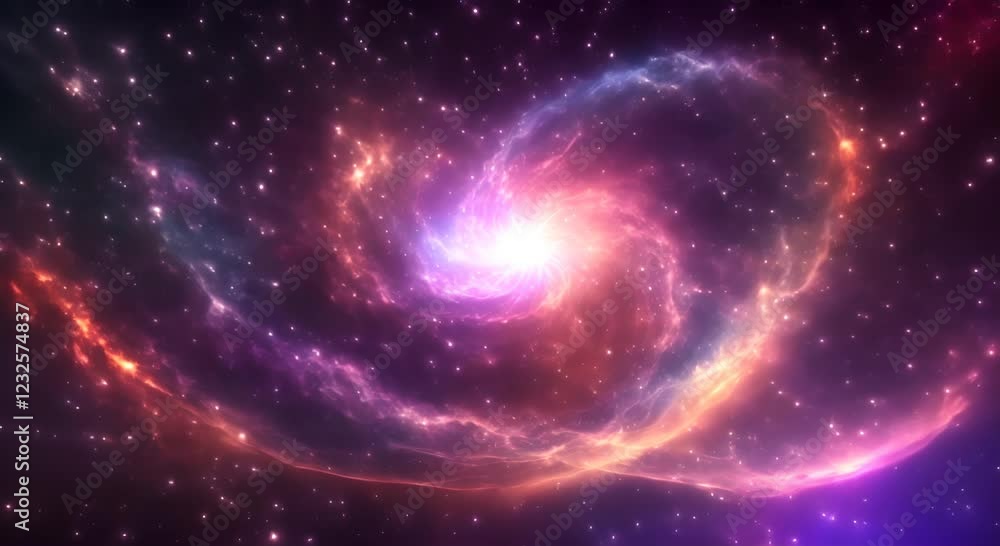 Poster loop animation of space nebula towards light loop animation glowing galaxies and stars passing foota