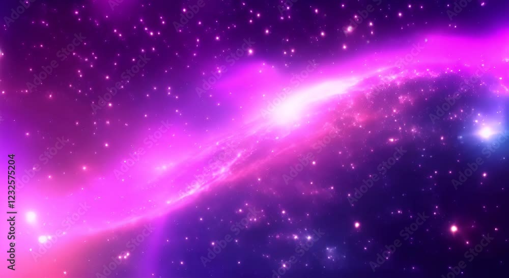 Poster loop animation of space nebula towards light loop animation glowing galaxies and stars passing foota