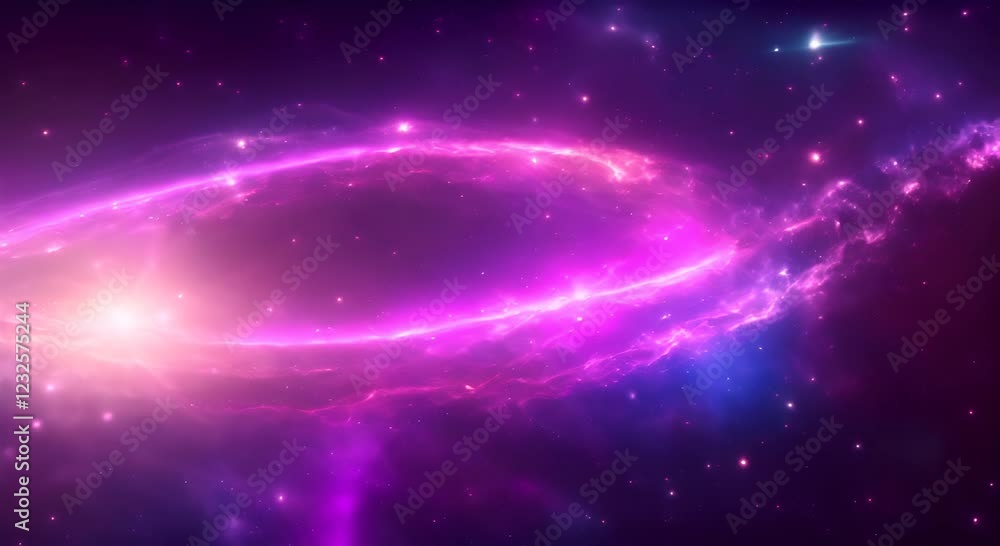 Poster loop animation of space nebula towards light loop animation glowing galaxies and stars passing foota