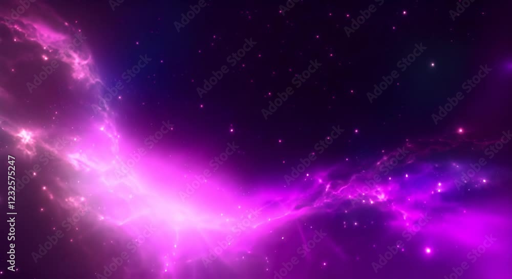 Poster loop animation of space nebula towards light loop animation glowing galaxies and stars passing foota
